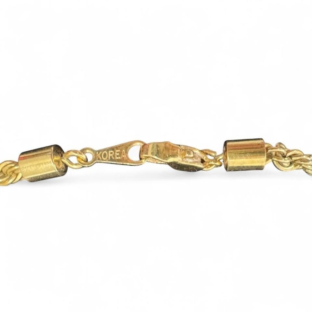 Vintage Gold-Tone Chain Necklace | Stamped Korea | Classic Jewelry - Picture 2 of 2